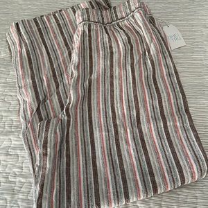 Wide Leg Linen Blend Pants